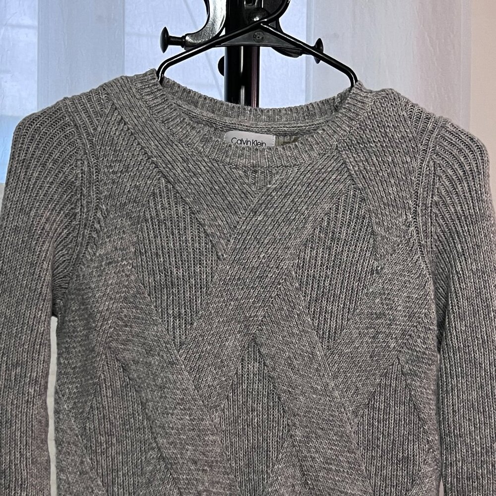 Calvin Klein Cotton Blend Heather Grey Knit sweater